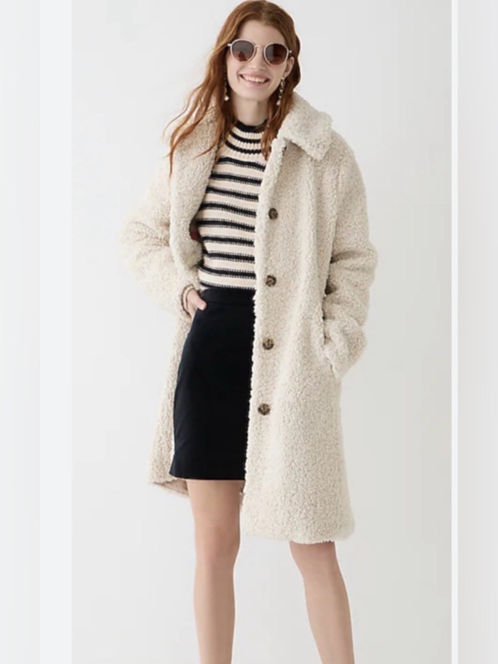Abercrombie and fitch Sherpa teddy coat white XXS